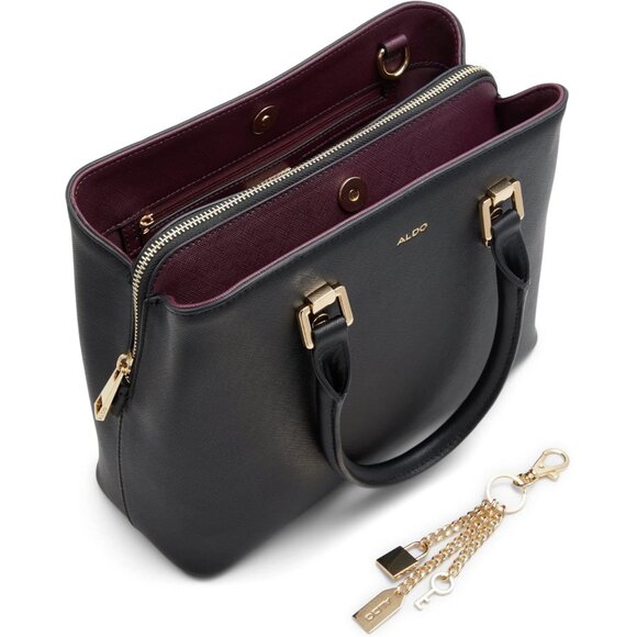 Lightweight Women's Legoirii Tote Bag - Stylish Black Design with Zipper Closure - Picture 3 of 5